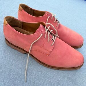TB Phelps Mens Salmon Pink Nubuck Leather Derby Shoes XL Extralight Sole Size 11